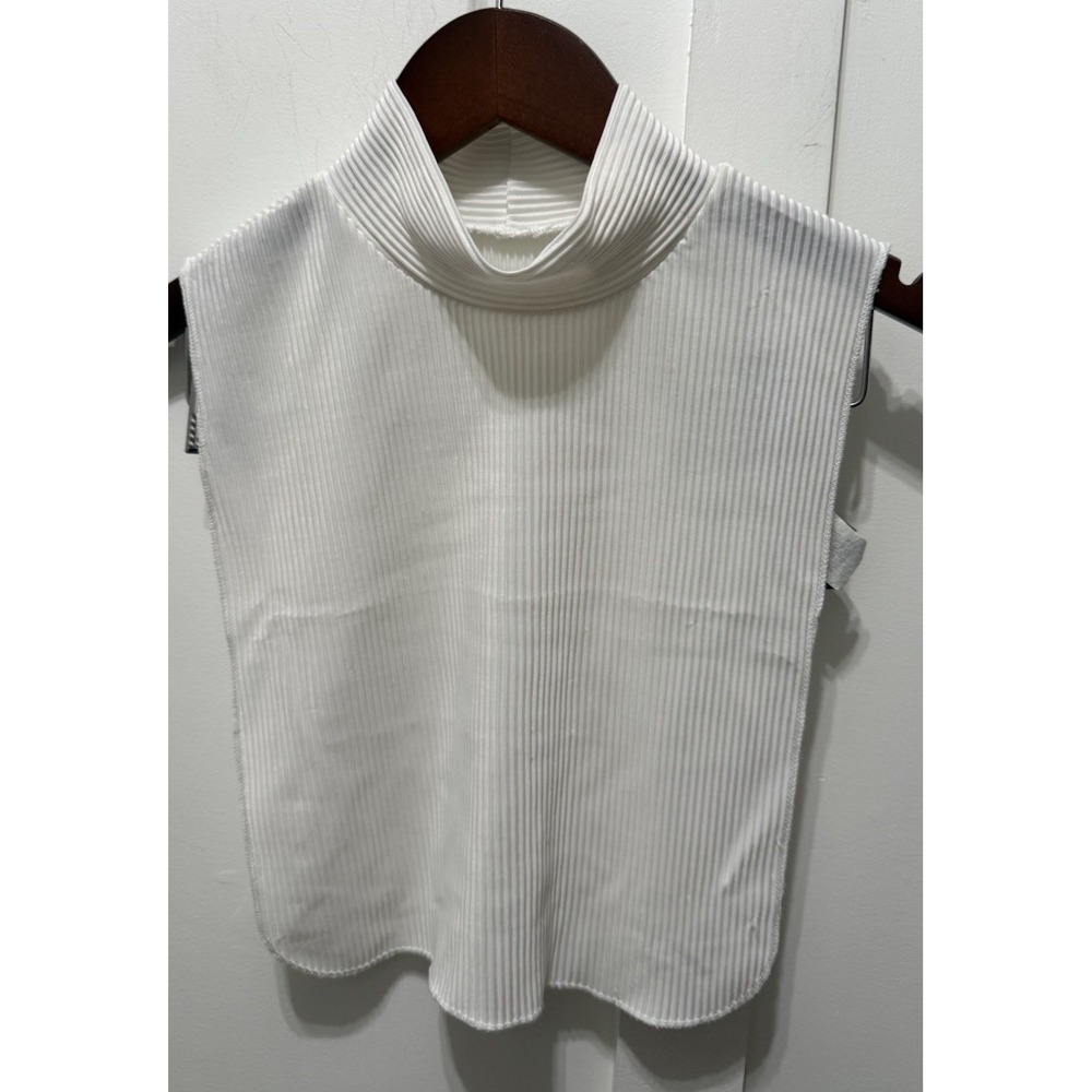 Dickey A.Brod Decoration Collar Top Mock Polyester Neck Detachable White ribbed